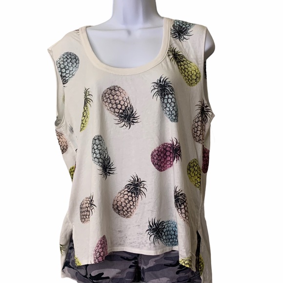 CHASER Tee Pastel Pineapple White Muscle Shirt - Picture 10 of 11